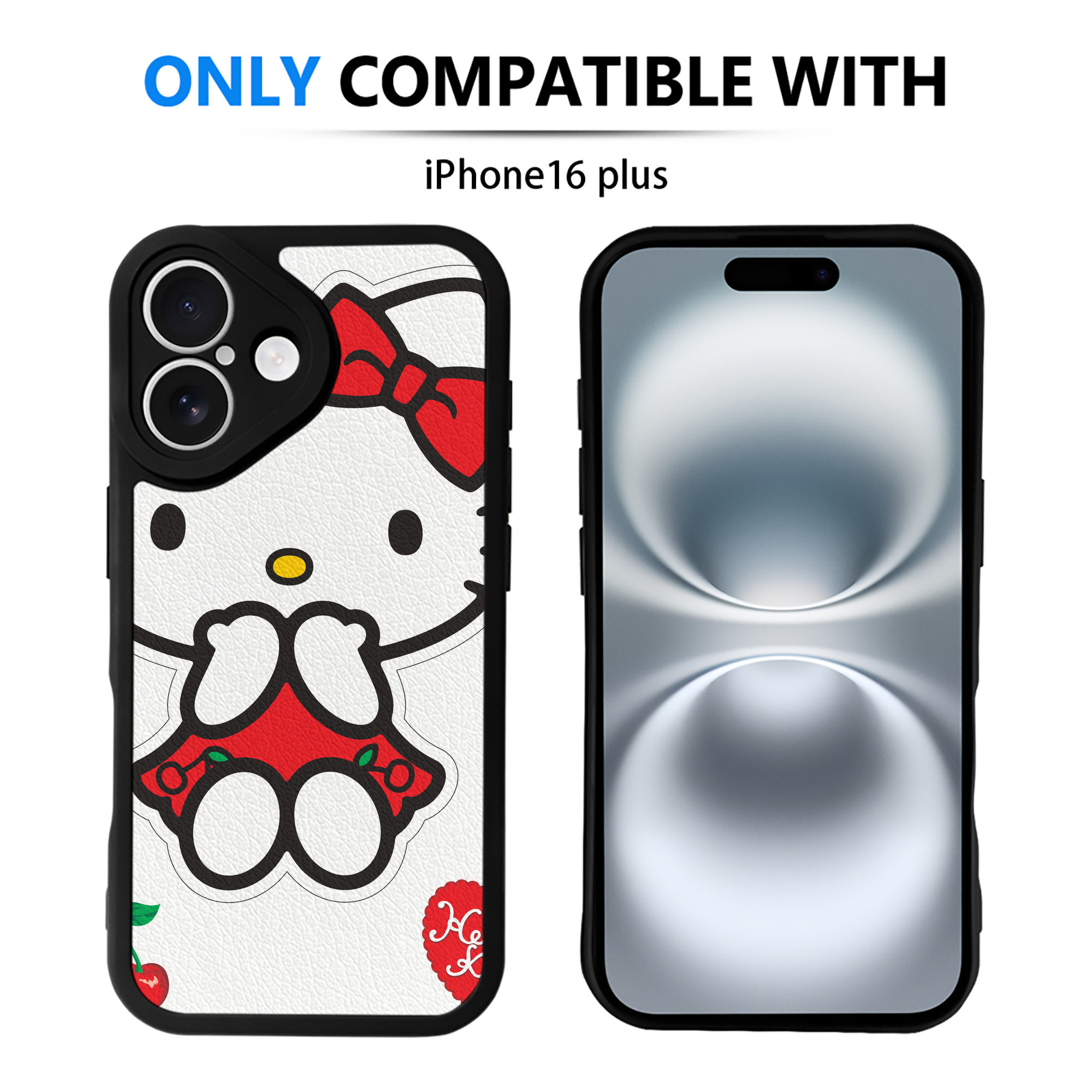 （画像用） Hello Kitty ハローキティ 【iPhone 16シリーズ対応】シリコンスマホケース（レザー調） 材質：シリコン